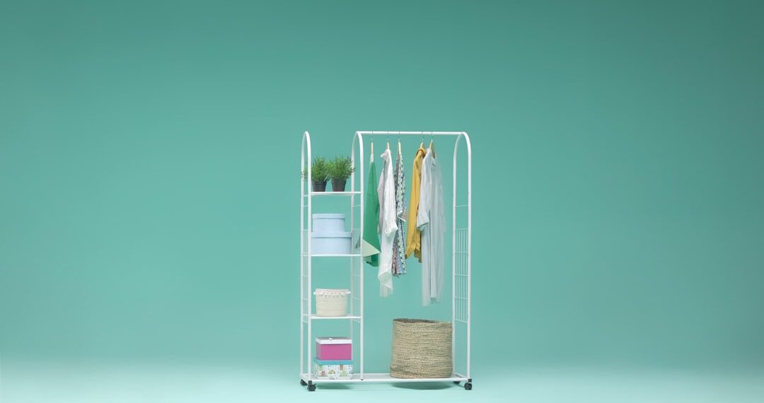 White clothing rack