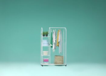 White clothing rack