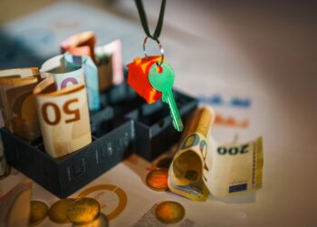 real estate market home door keys money charts