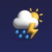 Rain with lightening 3 Icons | 3D Icons | Weather