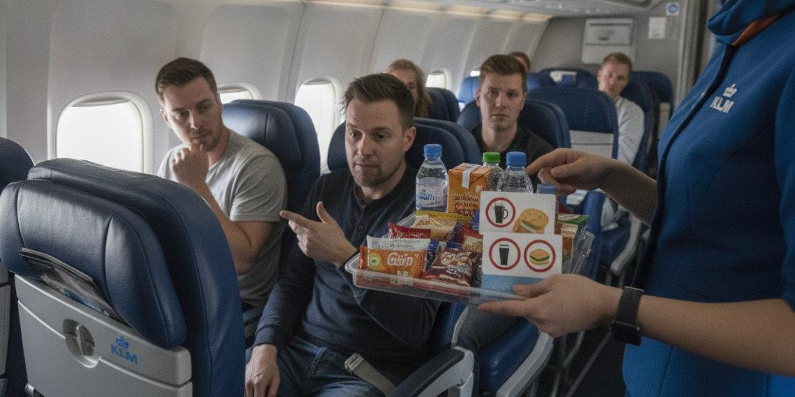 KLM schrapt gratis bier, wijn en broodjes op Europese vluchten